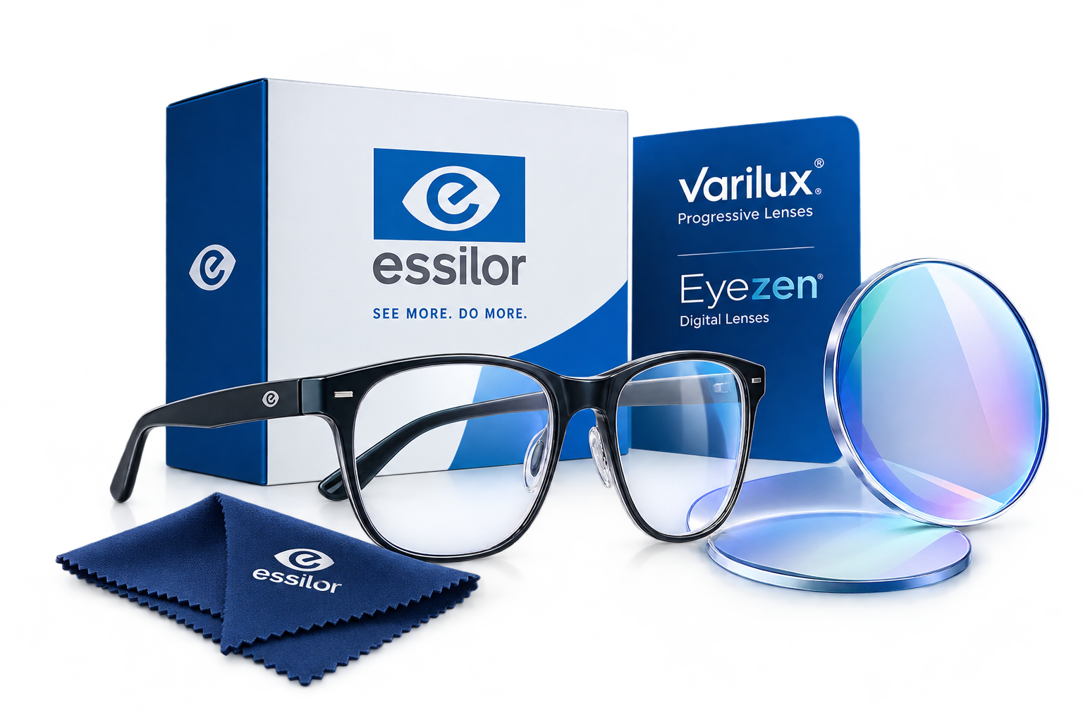 Essilor optical lenses, eyewear and lens display